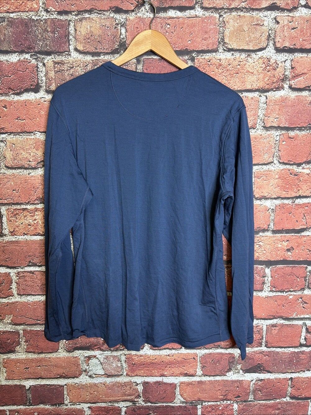REI Co-Op Mens Large 100% Merino Wool Blue Long-Sleeve Base Layer Crewneck - Picture 3 of 4